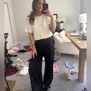 Satin Black Women's Pants